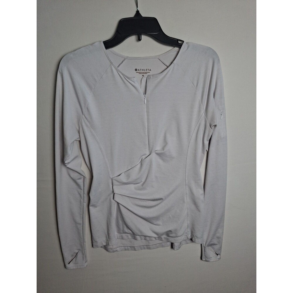 ATHLETA Women's Athletic Long Sleeve Top White Size M